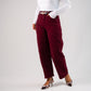 Love Laura Carrot Barrell Jeans In Burgundy