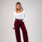 Love Laura Carrot Barrell Jeans In Burgundy