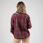 Megan Tie Neck Shirt In Red Check
