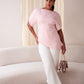 Love Laura Statement Sleeve Top In Pink