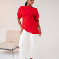 Love Laura Statement Sleeve Top In Red