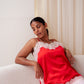 Love Laura Contrast Lace Trim Cami In Red