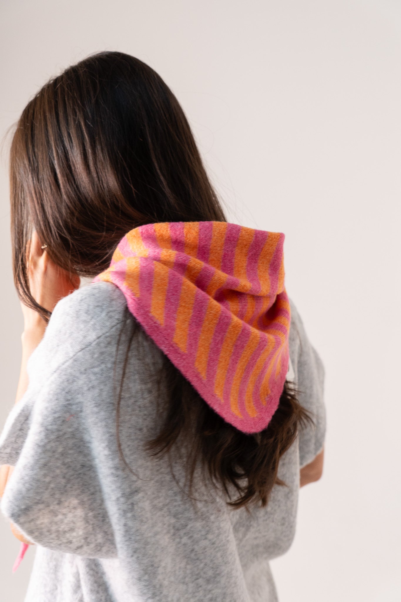 Kendra Stripe Neck Scarf In Orange Mix