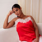 Love Laura Contrast Lace Trim Cami In Red