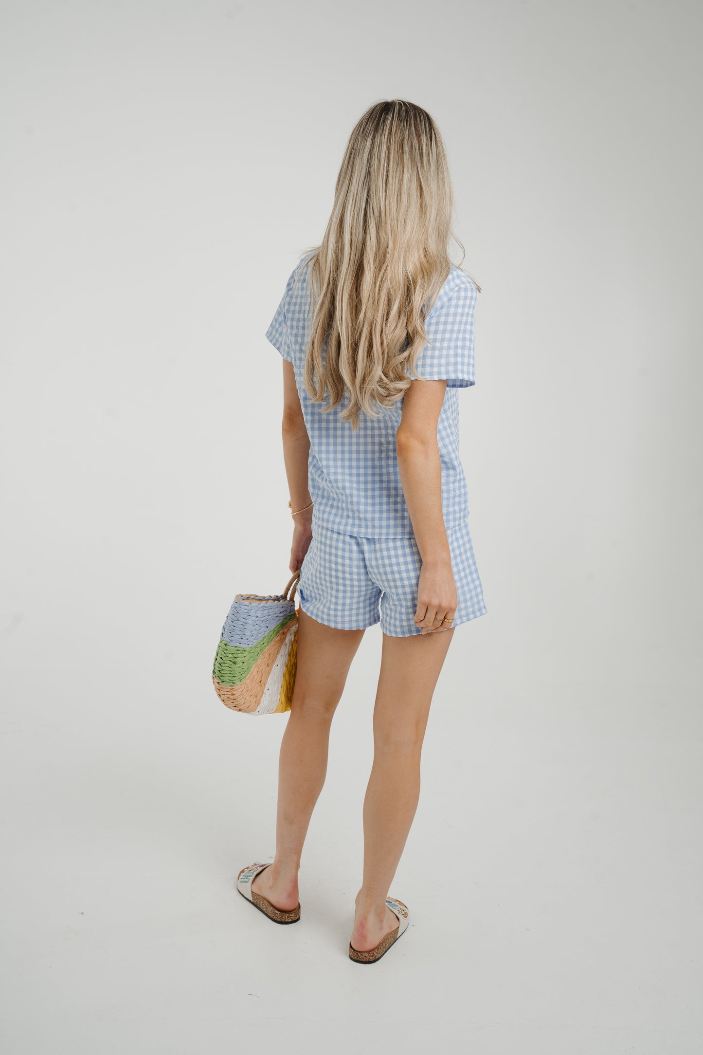 Ally Gingham Two Piece In Blue