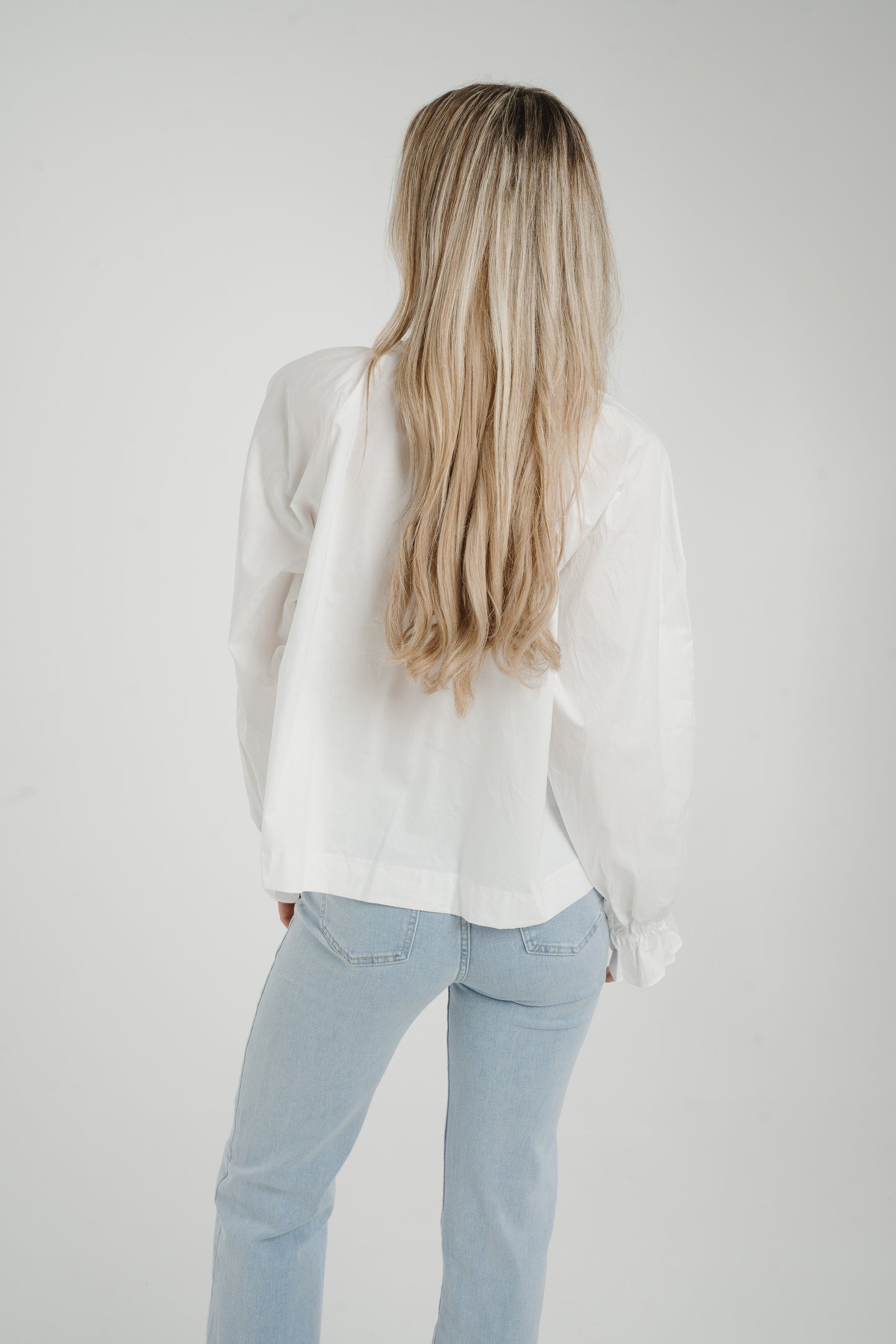 Ally Lace Appliqué Shirt In White