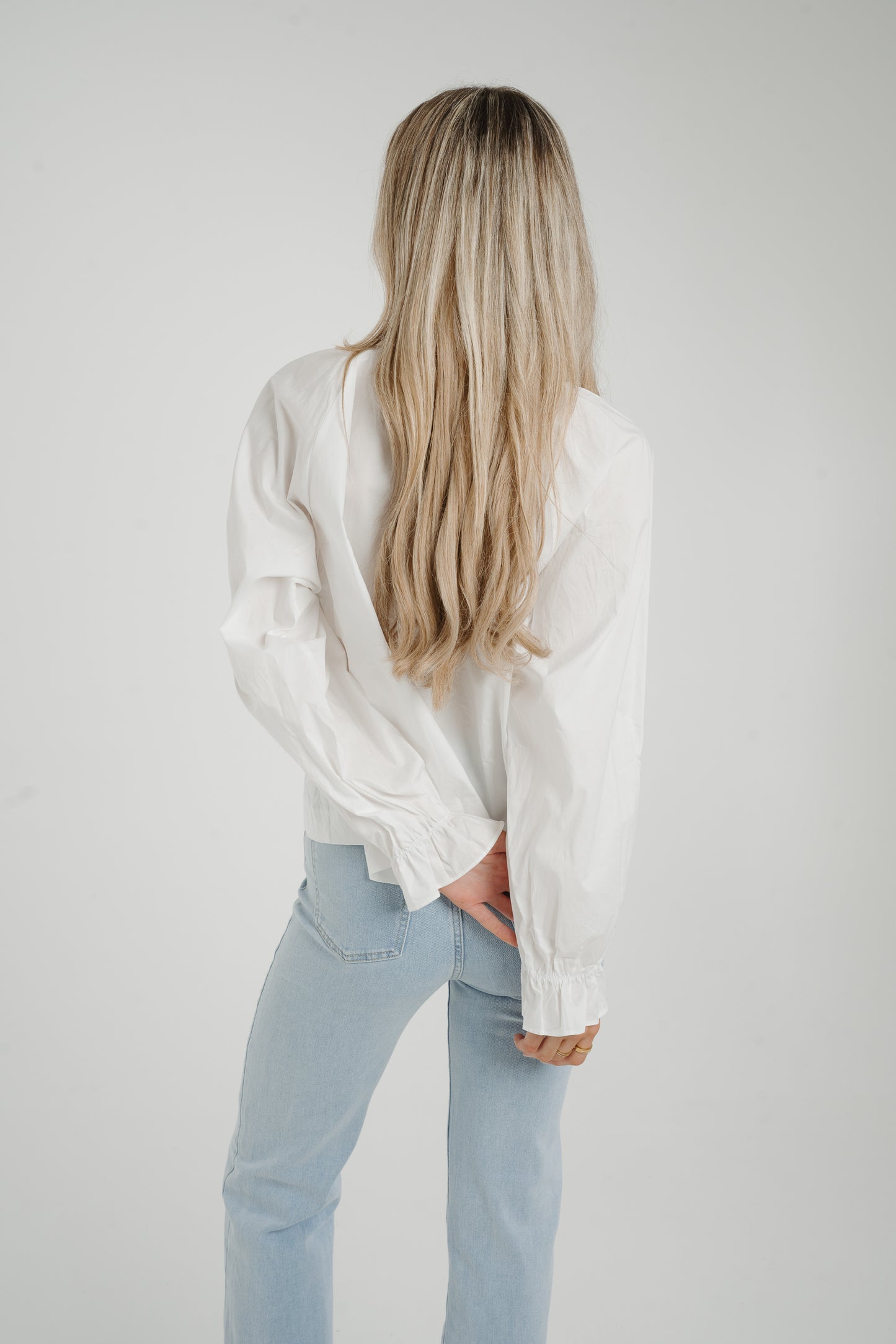 Ally Lace Appliqué Shirt In White