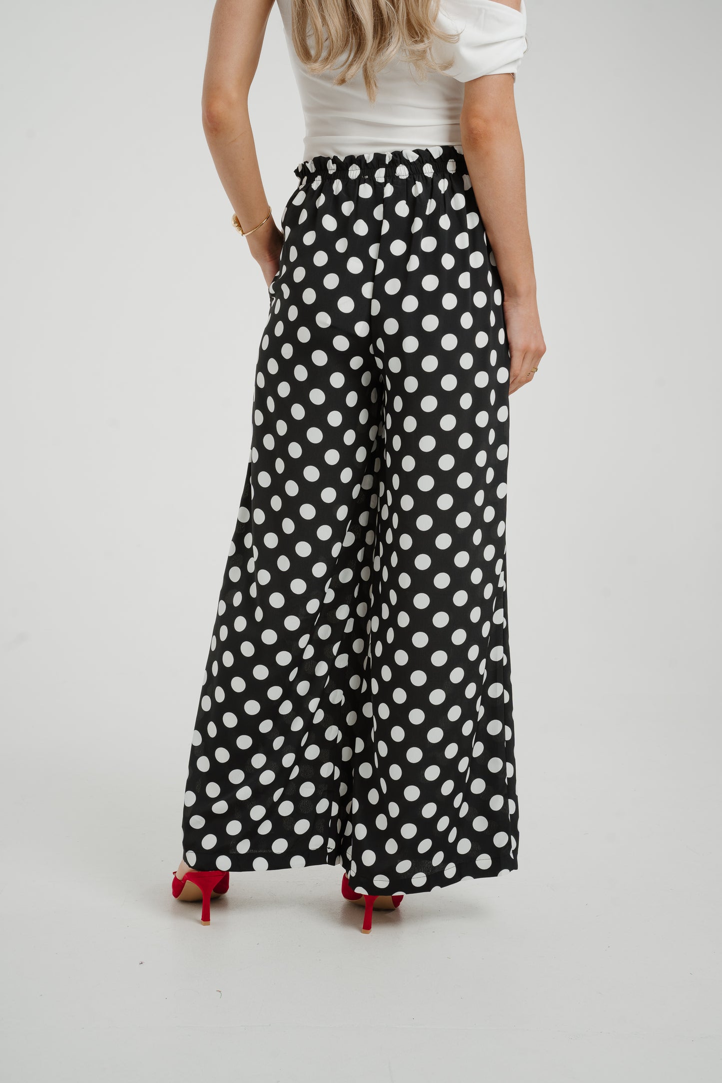 Millie Polka Dot Trousers In Monochrome