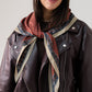 Orla Square Print Neck Scarf In Bordeaux Mix