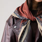 Orla Square Print Neck Scarf In Bordeaux Mix