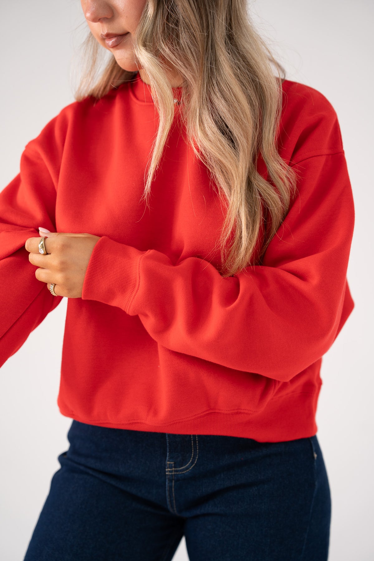 Love Laura Round Neck Sweatshirt In Red