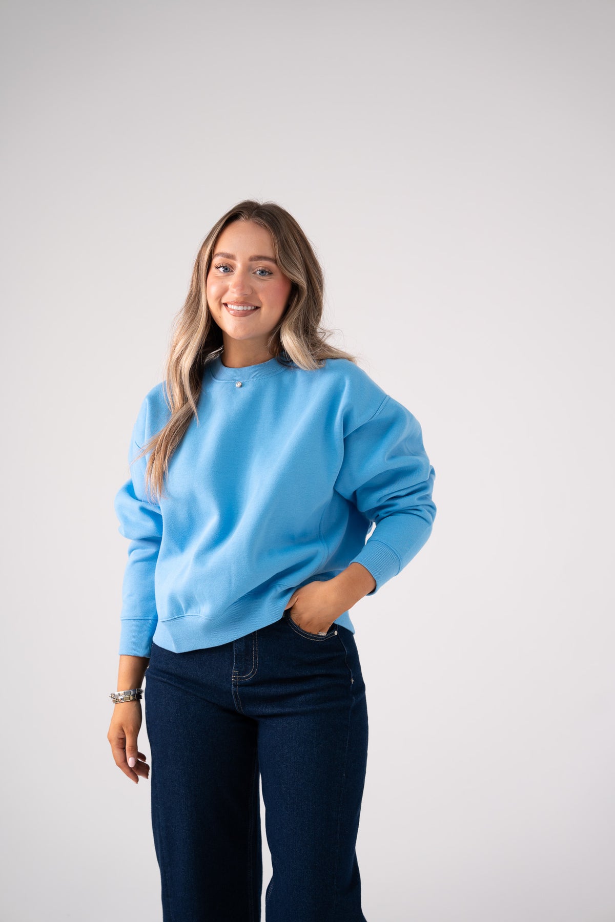 Love Laura Round Neck Sweatshirt In Blue