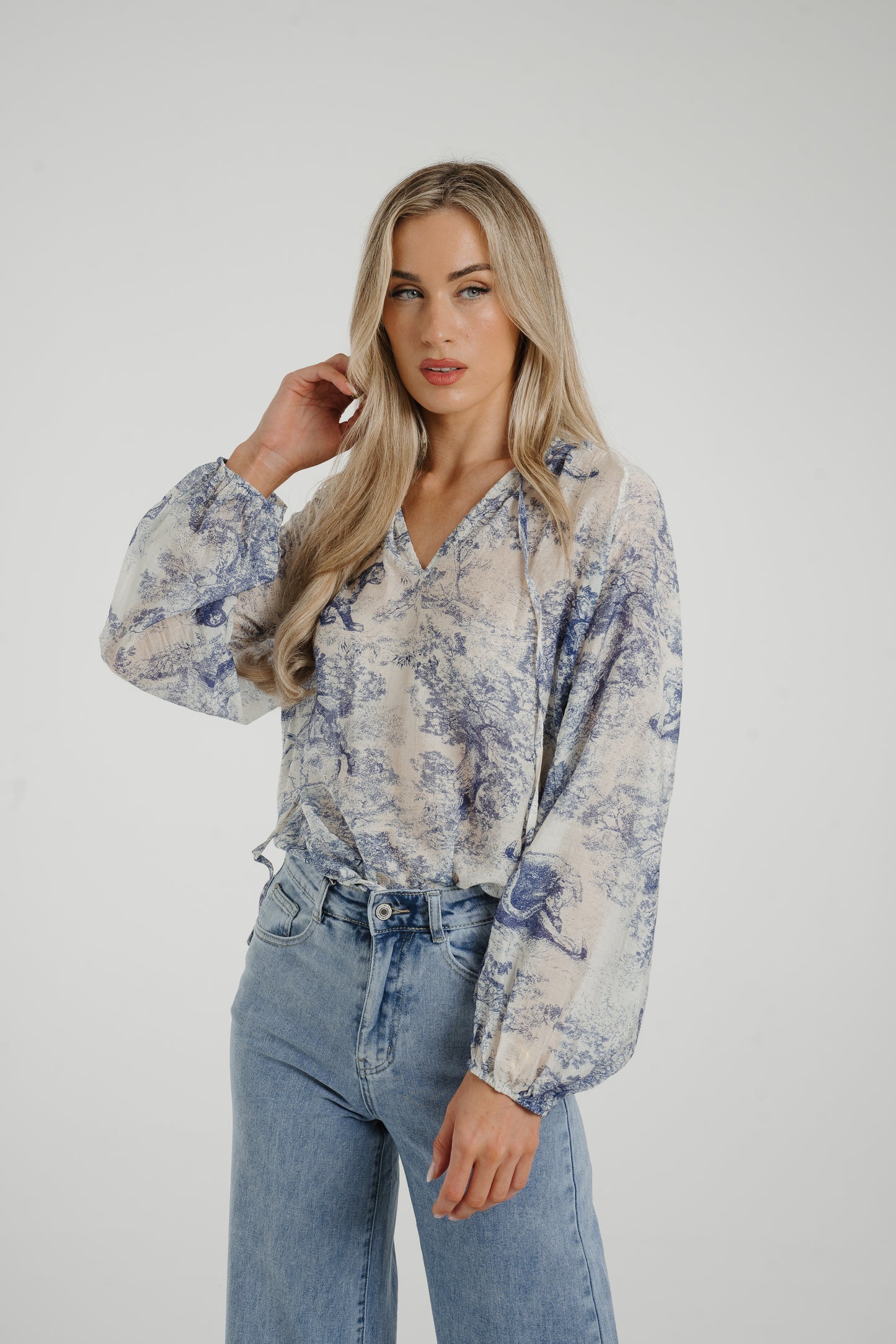 Ally Printed Shirt In Blue Mix