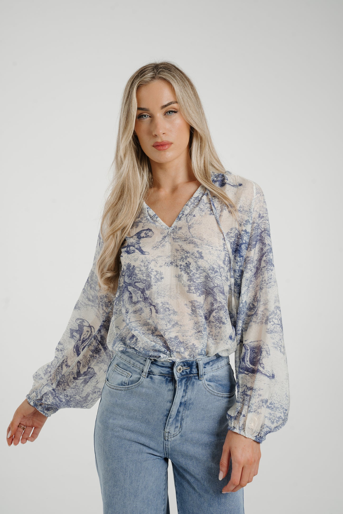 Ally Printed Shirt In Blue Mix