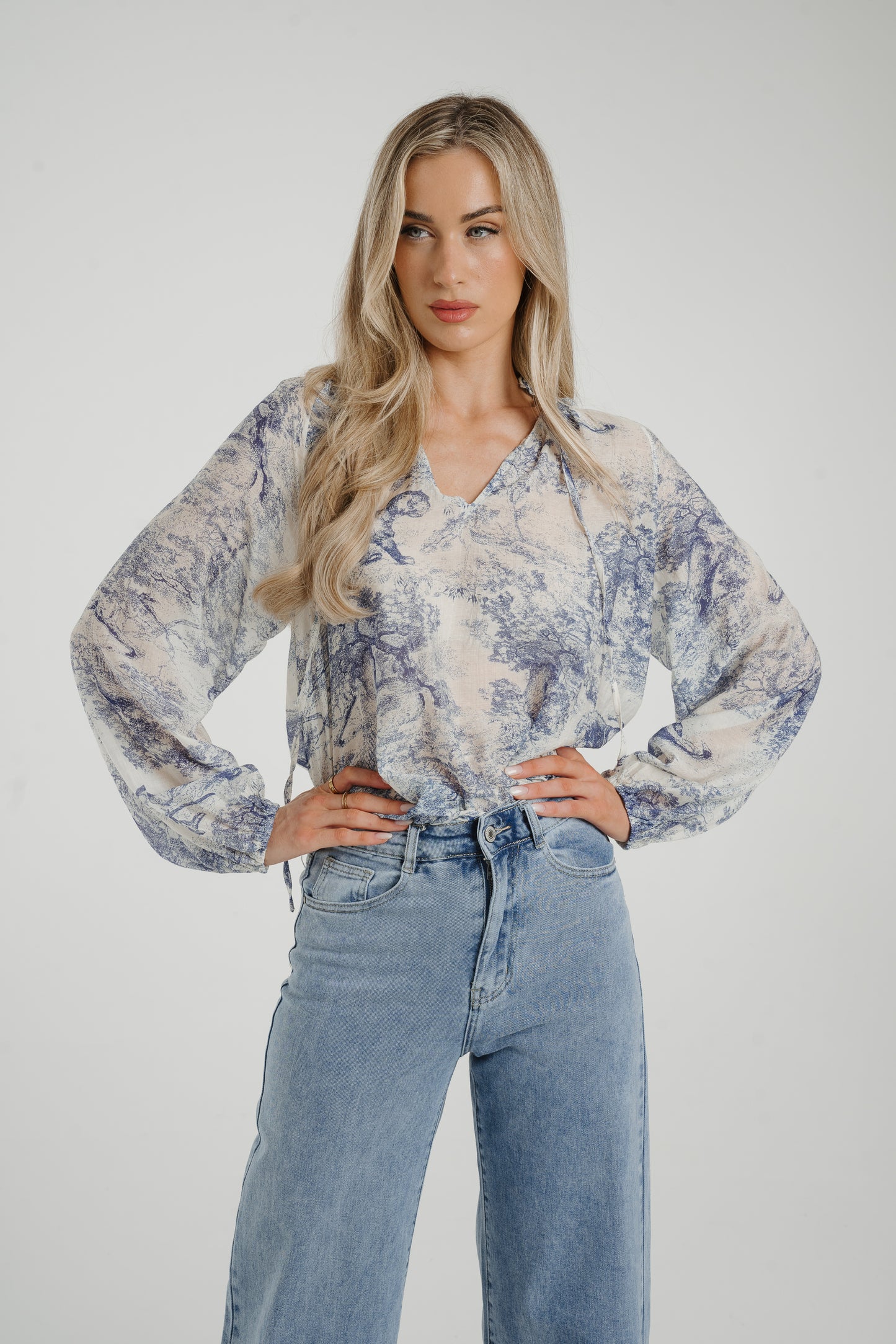 Ally Printed Shirt In Blue Mix