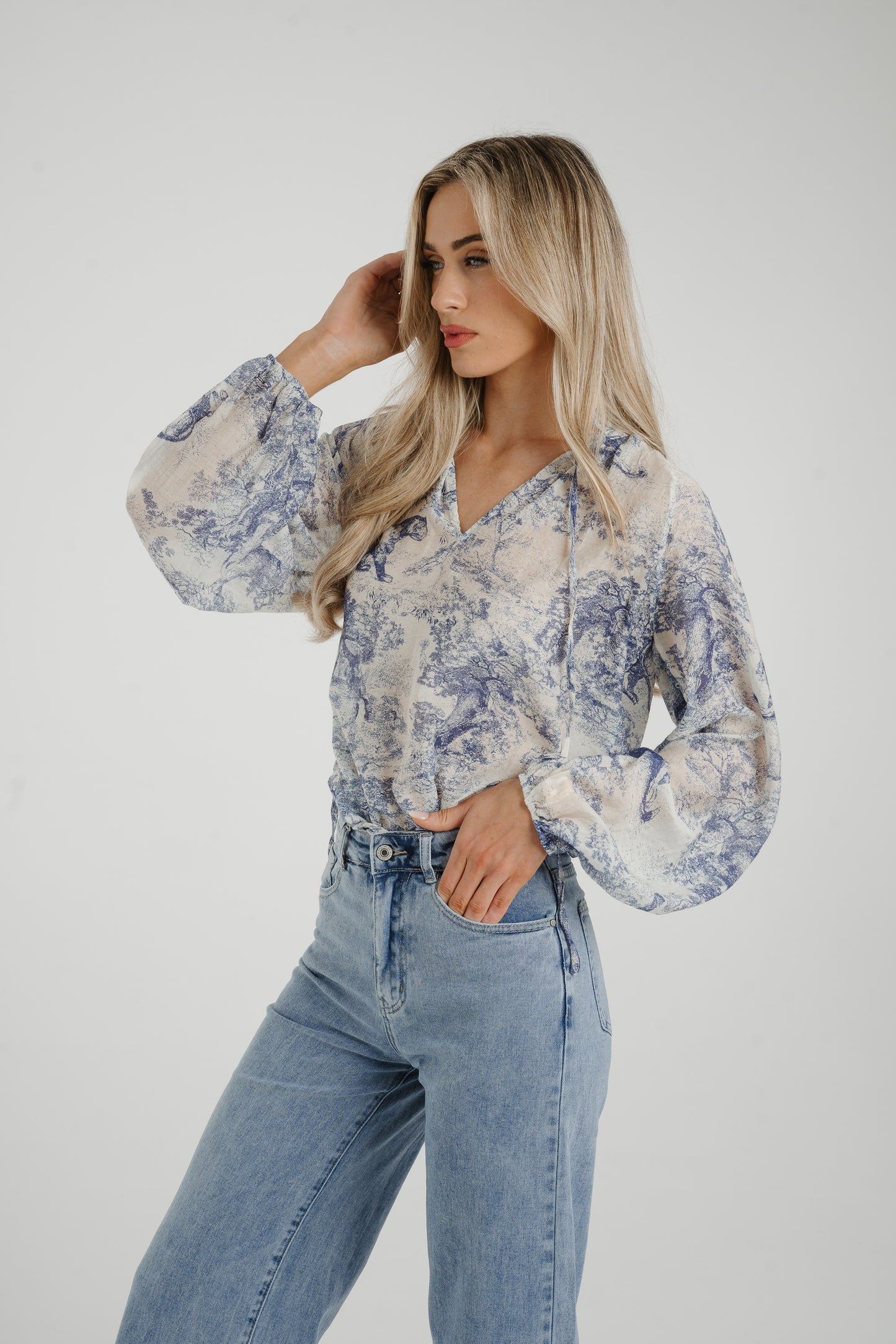 Ally Printed Shirt In Blue Mix