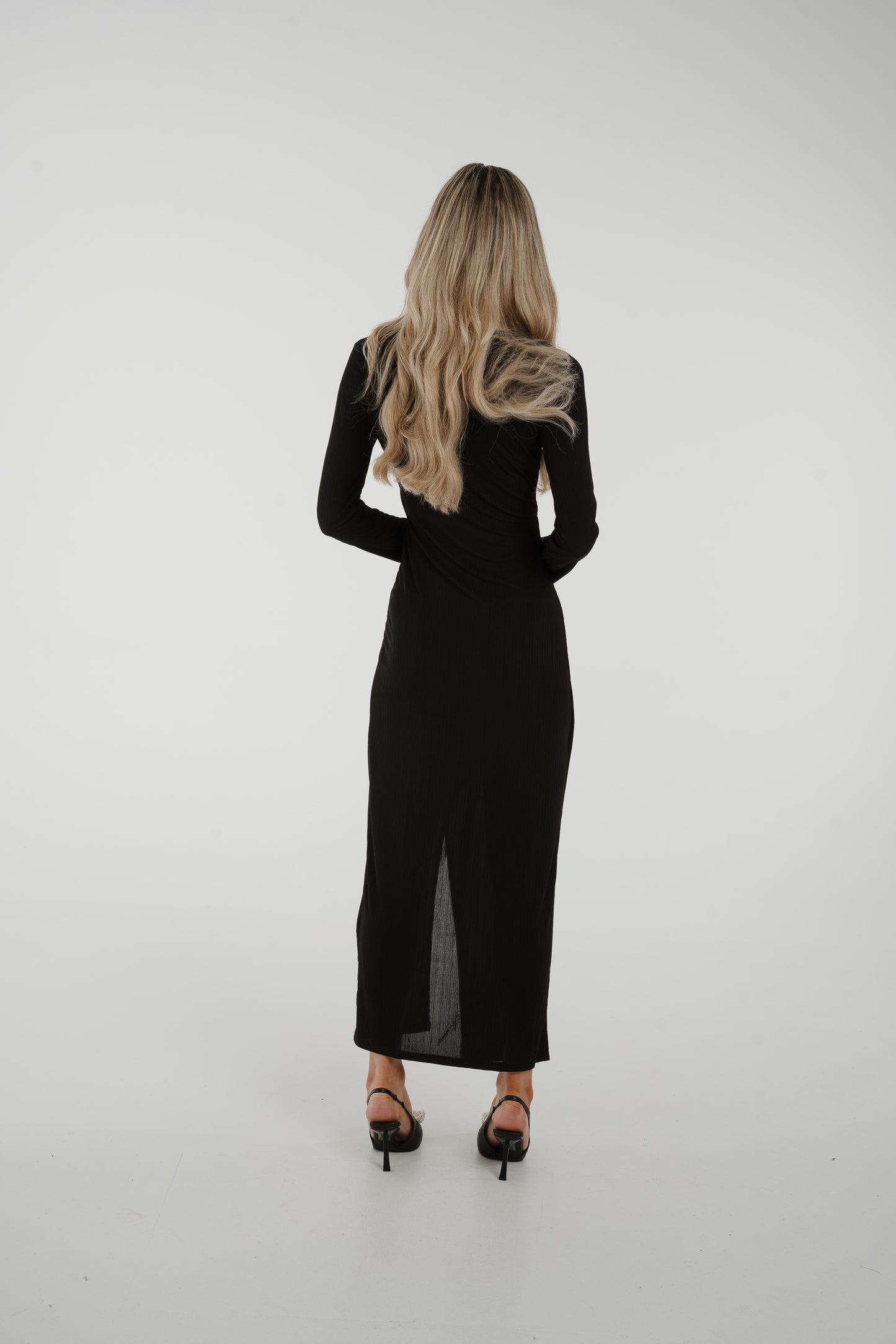 Willow Wrap Twist Front Dress In Black