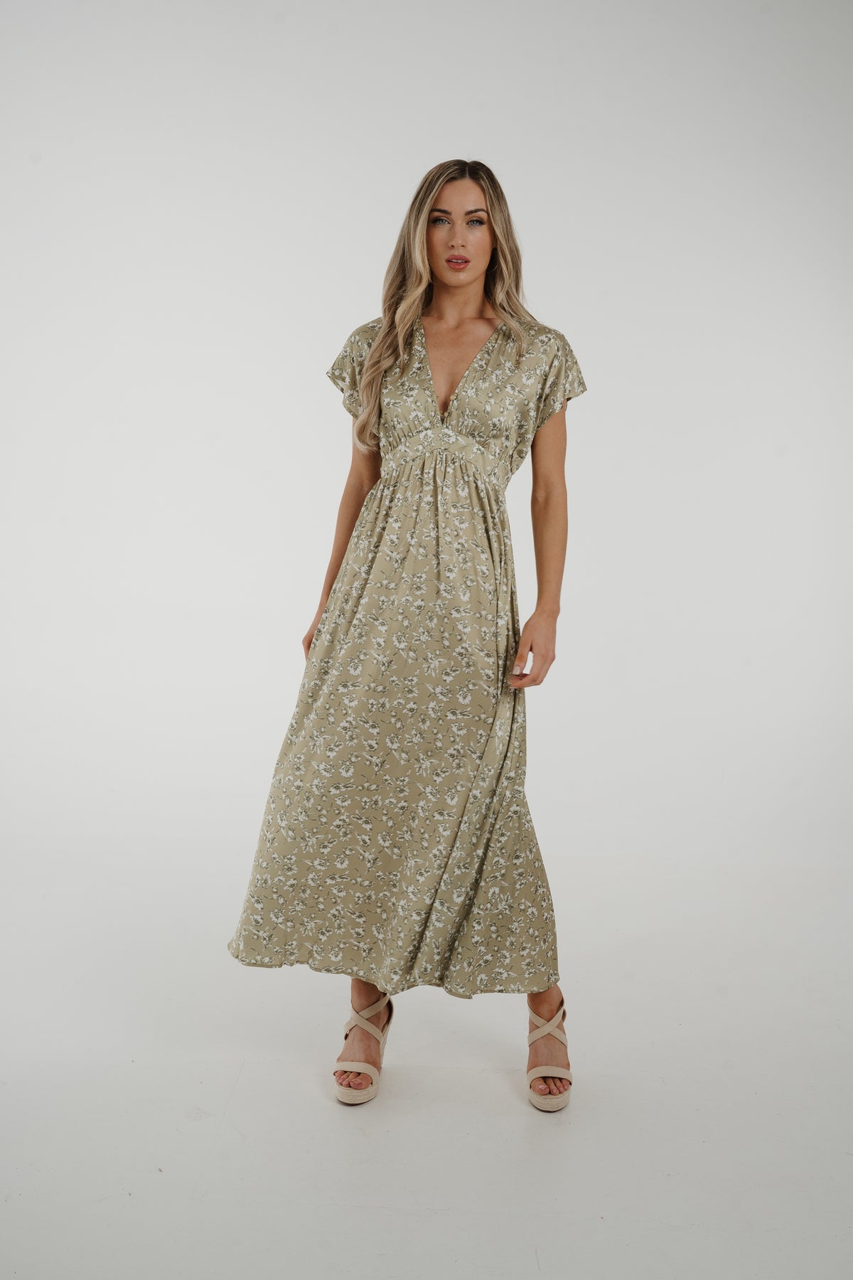Willow Printed Maxi Dress In Green