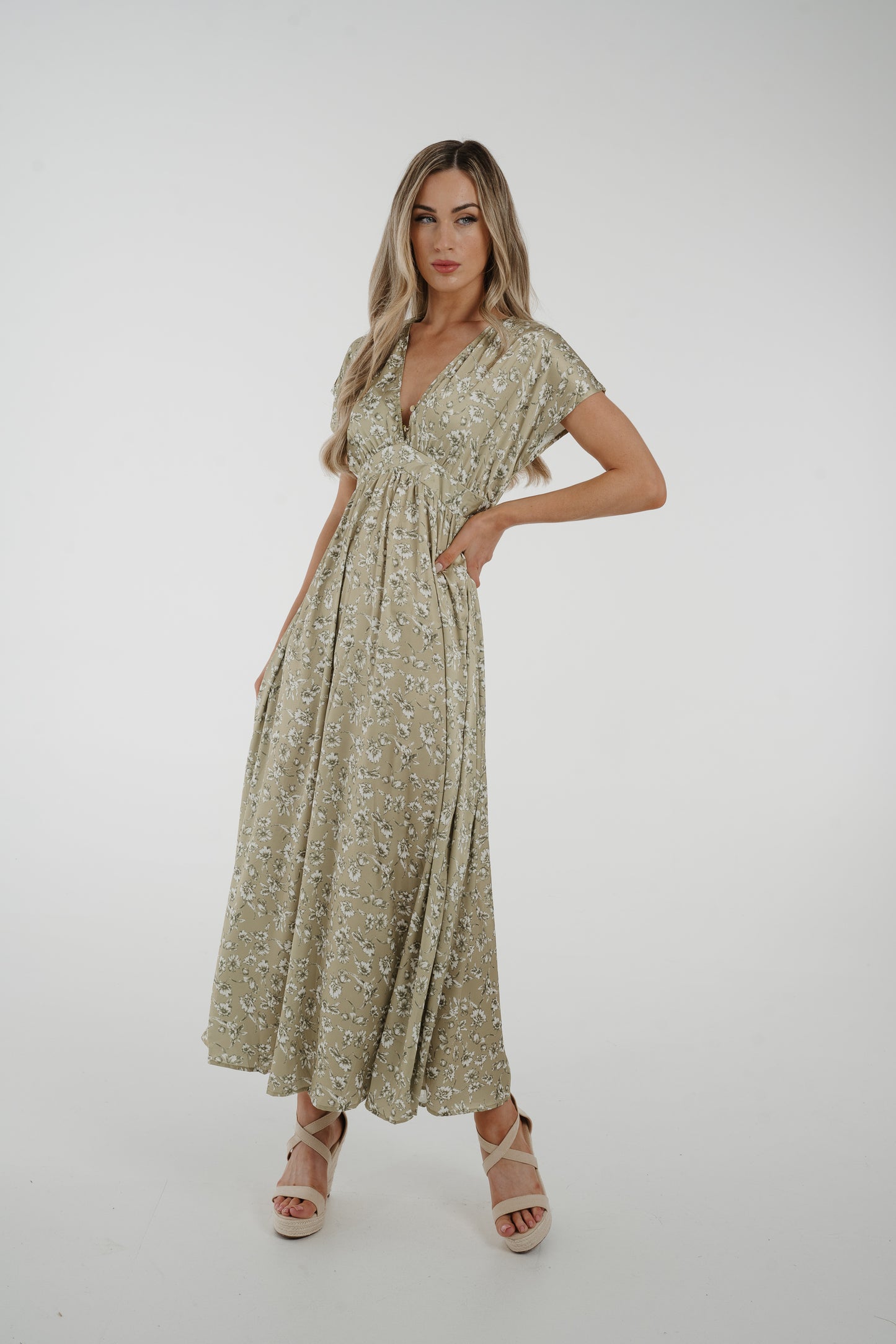 Willow Printed Maxi Dress In Green