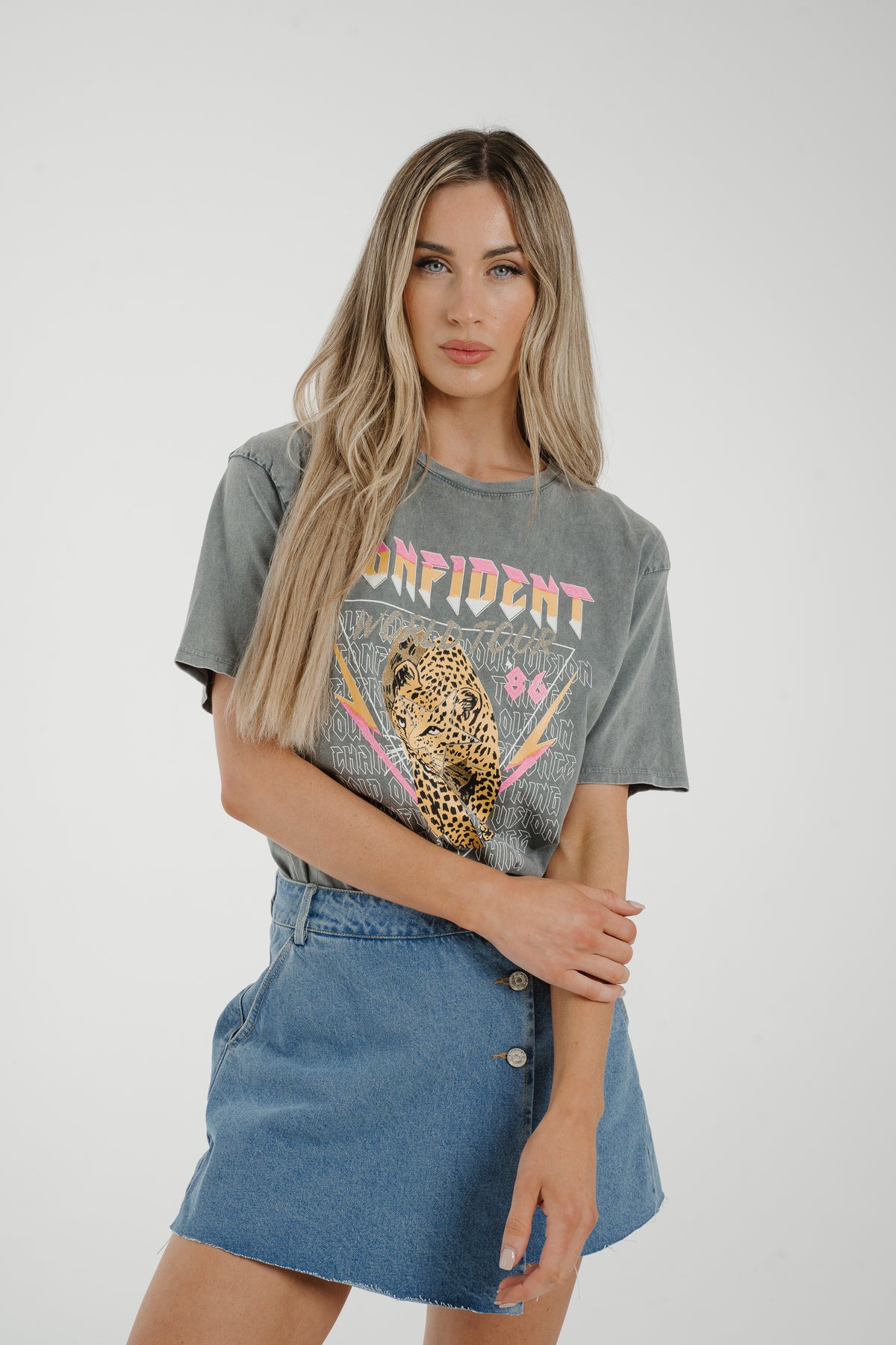 Poppy Tiger Graphic T-Shirt In Grey