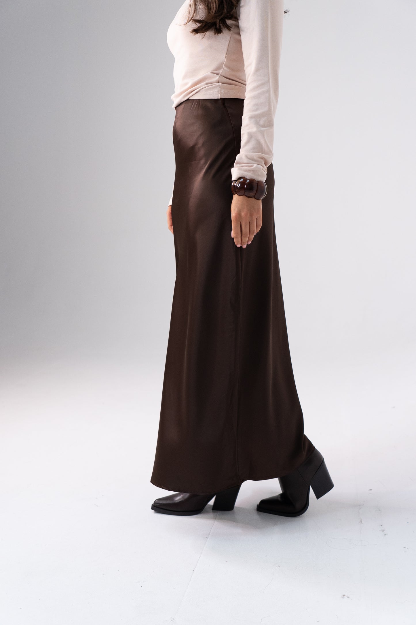 Love Laura Slip Skirt In Chocolate