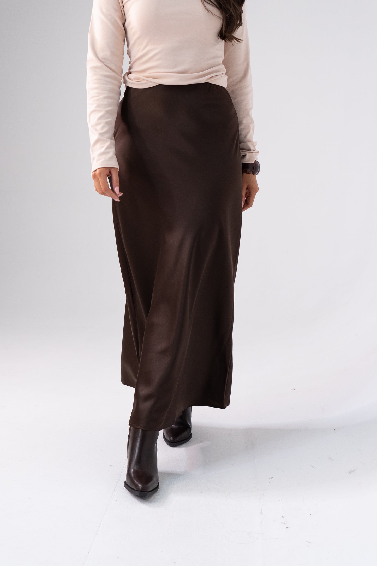 Love Laura Slip Skirt In Chocolate