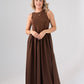 Maddie Sleeveless Dress In Chocolate