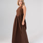 Maddie Sleeveless Dress In Chocolate