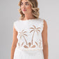 Holly Embroidered Palm Top In White