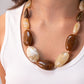 Polly Beaded Resin Necklace In Brown Mix