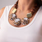 Polly Statement Necklace In Leopard Print
