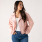 Love Laura Faux Suede Jacket In Soft Pink