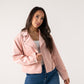 Love Laura Faux Suede Jacket In Soft Pink