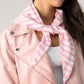 Polly Stripe Knit Neck Scarf In Pink