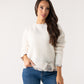 Connie Floral Trim Jumper In Cream