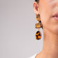 Polly Leopard Print Earrings In Tan