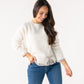 Connie Floral Trim Jumper In Cream