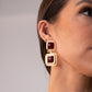 Polly Square Dangle Earrings In Burgundy
