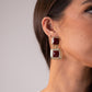 Polly Square Dangle Earrings In Burgundy