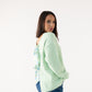 Connie Diamond Print Bow Jumper In Mint