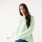 Connie Diamond Print Bow Jumper In Mint