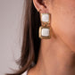 Polly Square Dangle Earrings In White