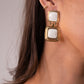 Polly Square Dangle Earrings In White