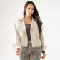 Love Laura Faux Suede Jacket In Beige