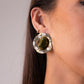 Polly Stone Centre Earrings In Olive