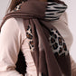 Polly Contrast Heart Scarf In Chocolate