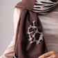 Polly Contrast Heart Scarf In Chocolate