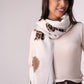 Polly Contrast Heart Scarf In Neutral