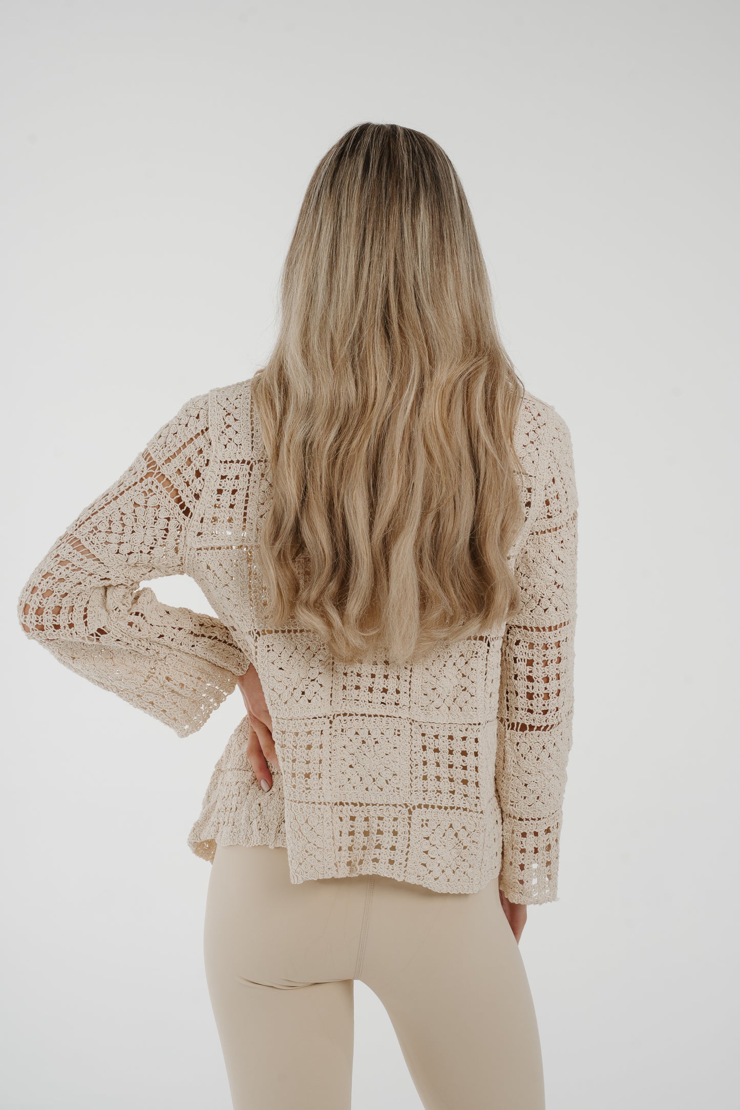 Indie Crochet Square Shirt In Neutral
