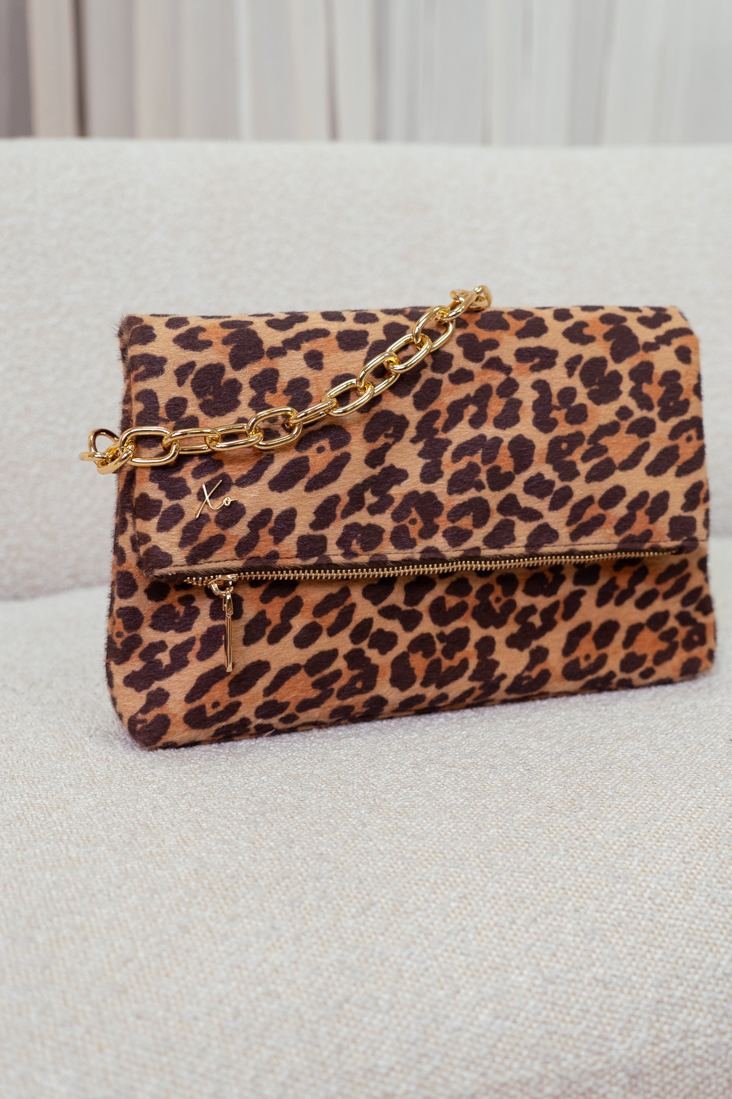 Love Laura Chain Detail Bag In Leopard Print